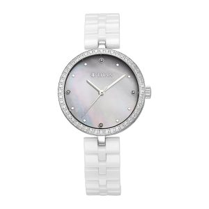 Titan Purple Ceramics Quartz Analog Mother of Pearl Dial Blue Ceramic Strap Watch for Women_95215KC03